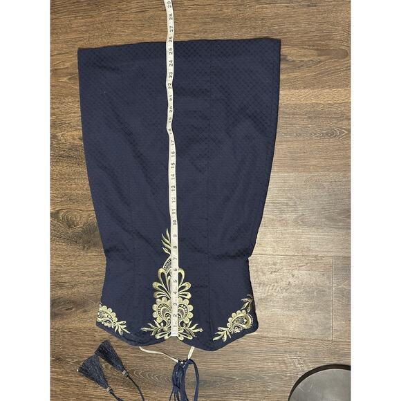 Lilly Pulitzer Demi Convertible Dress True Navy & Gold Size 00 - Picture 4 of 9